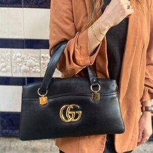 Gucci Arli Leather GG Shoulder Bag